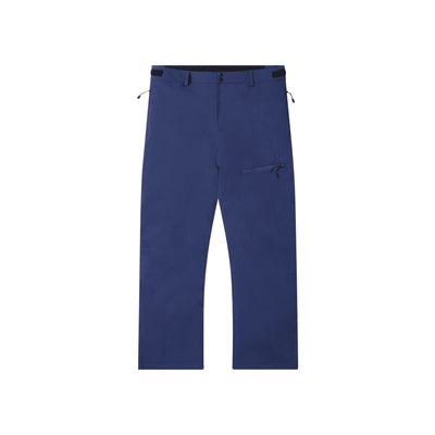 Donkerblauwe werkbroek met zakken en verstelbare tailleband, platte lay-out