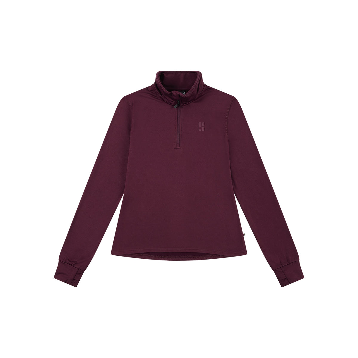 Bordeauxrode fleece trui met hoge kraag en lange mouwen voor dames