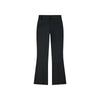 Zwarte flared broek met split aan de voorkant, uitlopende pijpen en hoge taille