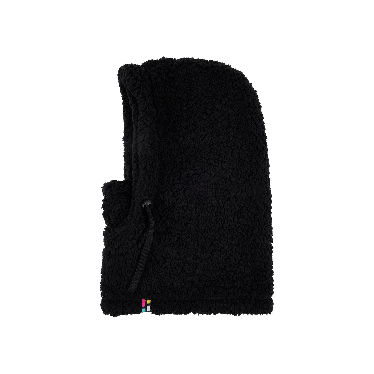 Zwarte teddy fleece badjas met capuchon en ceintuur