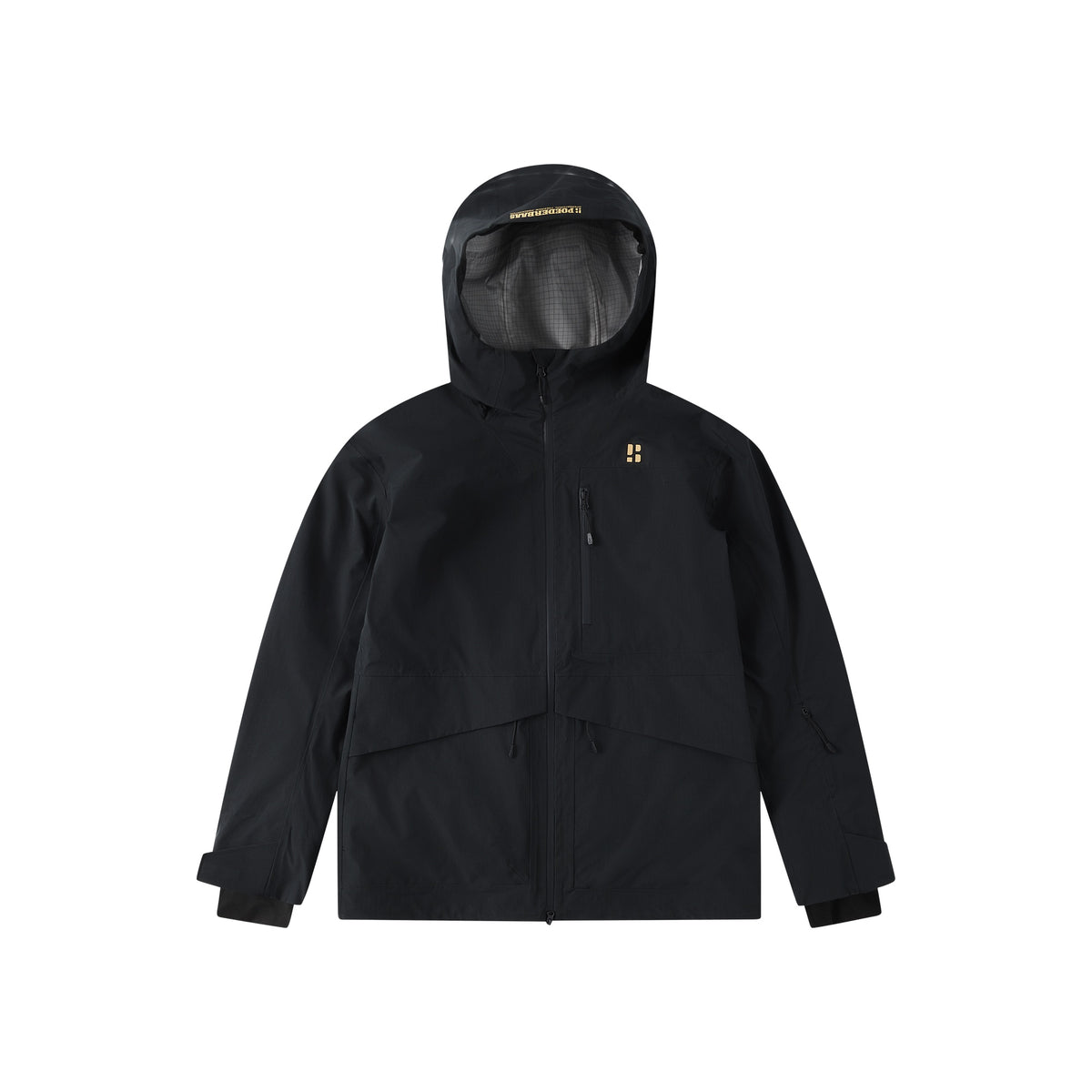 Zwarte waterdichte winterjas met capuchon voor heren - warme outdoorjas met ritssluiting