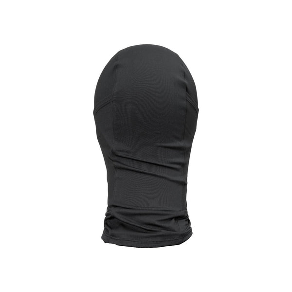 Zwarte morphsuit hoofdbedekking zonder gezichtsopening, volledig gesloten masker