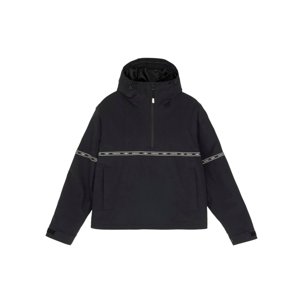 Zwarte windjack met capuchon en reflecterende strook voor dames - moderne sportieve jas