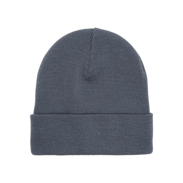 Grijze gebreide muts met omgeslagen rand, winteraccessoire voor dames en heren