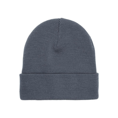 Grijze gebreide muts met omgeslagen rand, winteraccessoire voor dames en heren