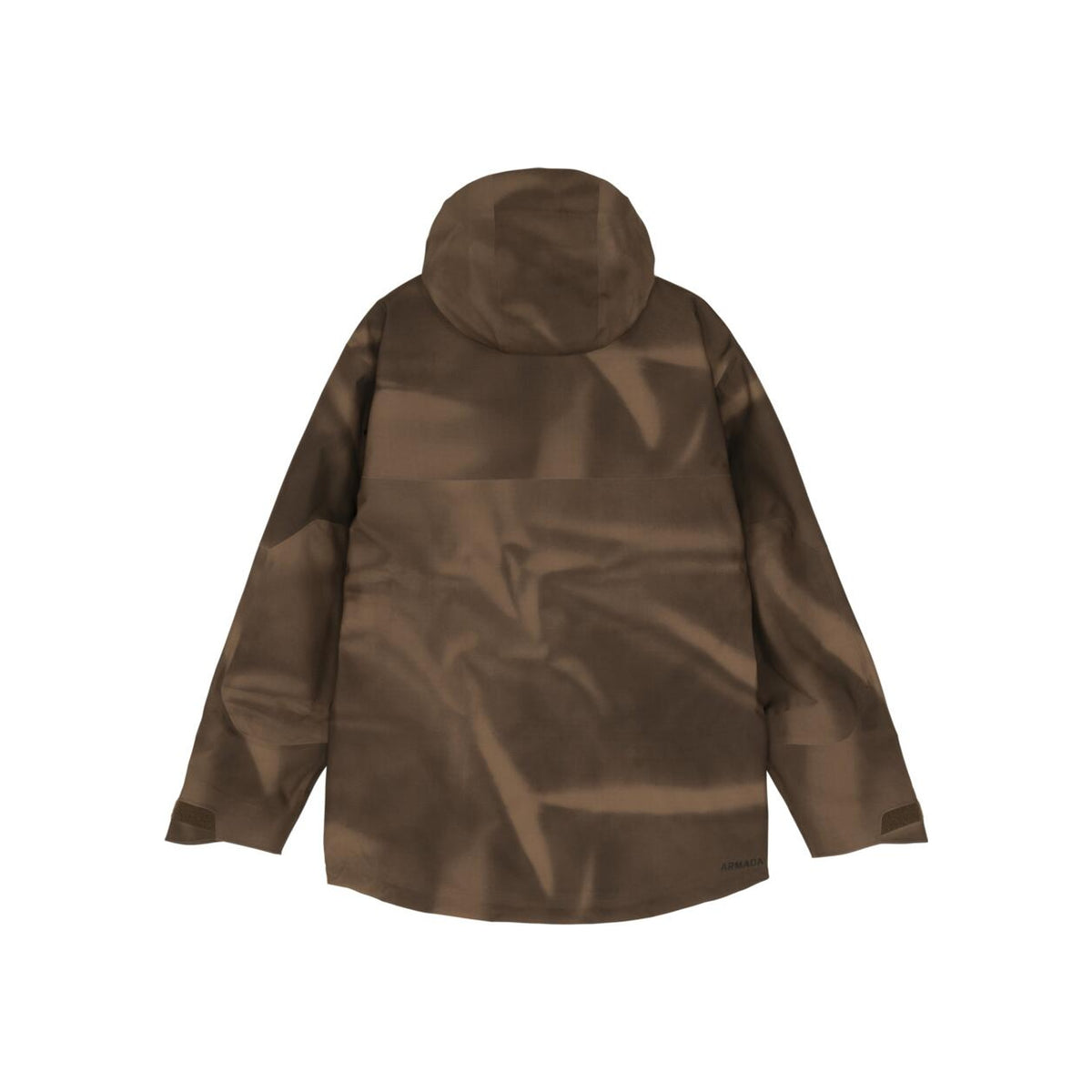 Bruine regenjas met capuchon, achterkant, waterdichte outdoor jas voor heren en dames