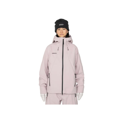 Lichtpaarse dames ski-jas met capuchon en ritssluiting van Armada - winterjas voor wintersport