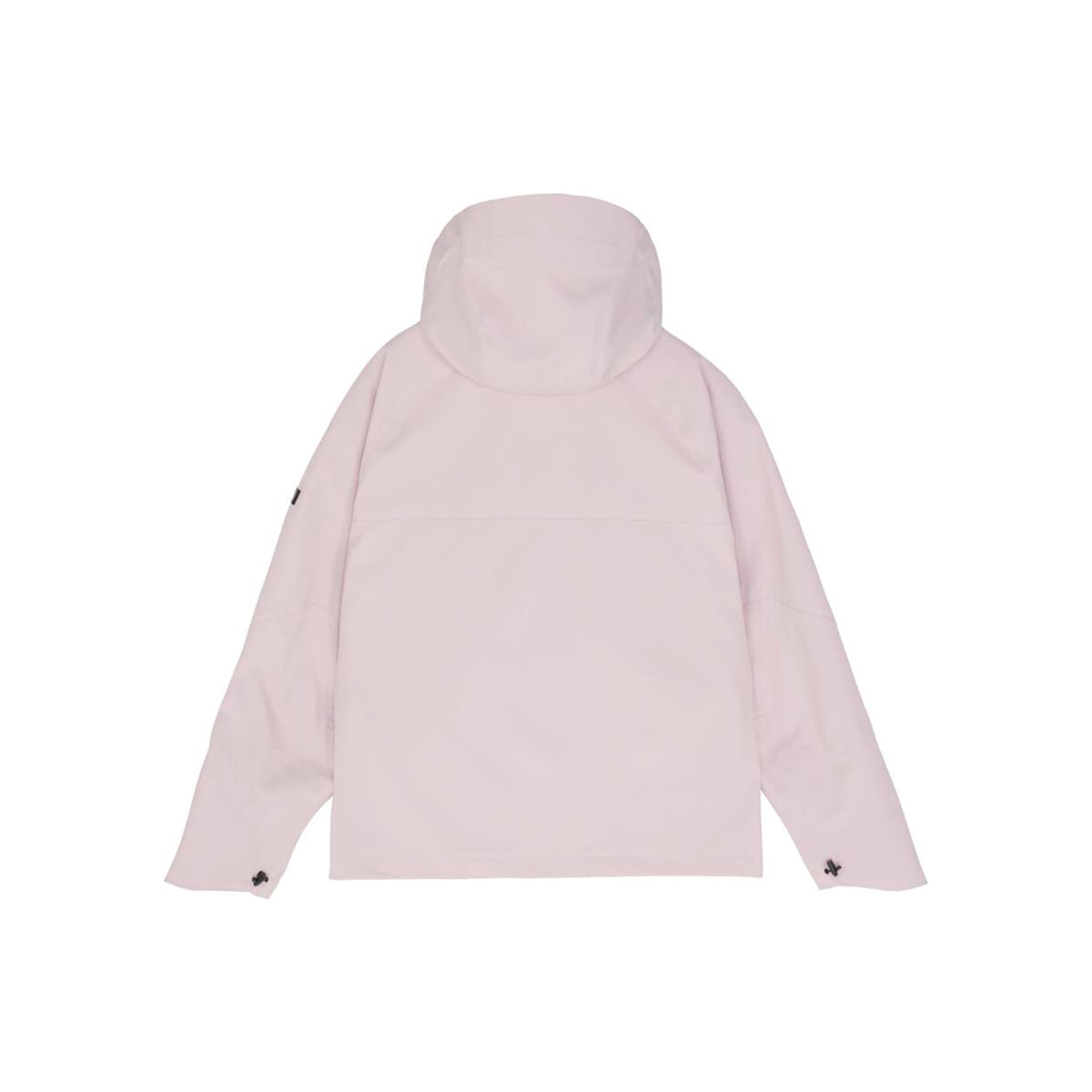 Lichtroze hoodie met capuchon, achterkant weergave, oversized pasvorm met merkdetails op de mouwen
