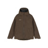 Bruine waterdichte winterjas met capuchon en ritssluiting voor heren outdoor activiteiten