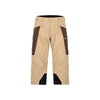 Beige ski- en snowboardbroek met bruine zijpanelen, voorzijde afgebeeld op witte achtergrond