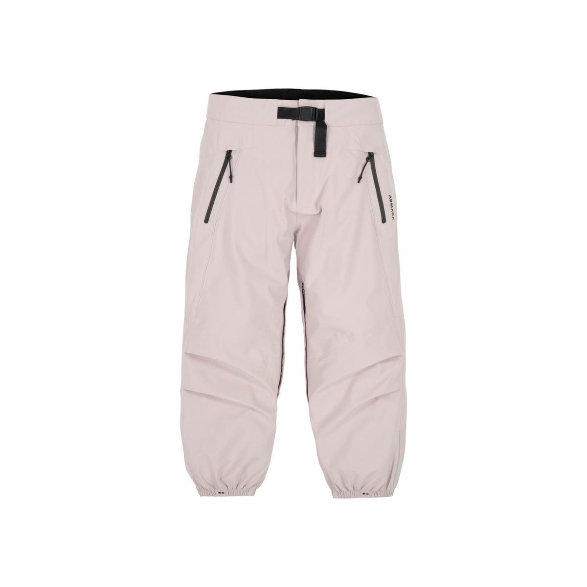Lichtroze sportieve joggingbroek met zwarte ritsen en elastische taille voor kinderen