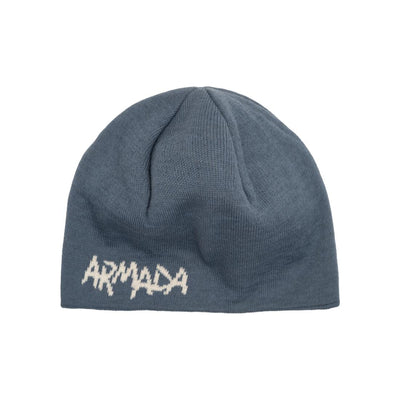 Armada blauwe beanie muts met geborduurd logo - wintermuts voor skiën en snowboarden