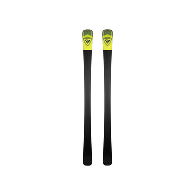 Rossignol Soul 7 HD all-mountain ski's met gele tip en zwarte body, voor freeride skiën