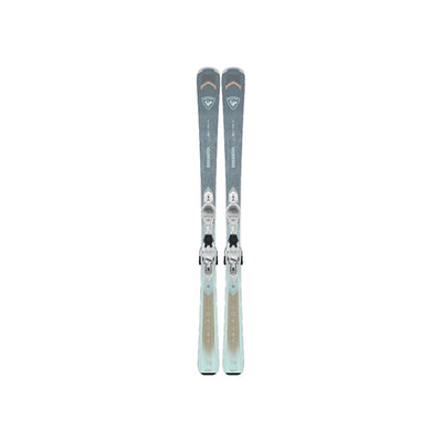 Rossignol dames all-mountain ski's met bindingen, grijs-witte alpine ski's voor beginners tot gevorderden