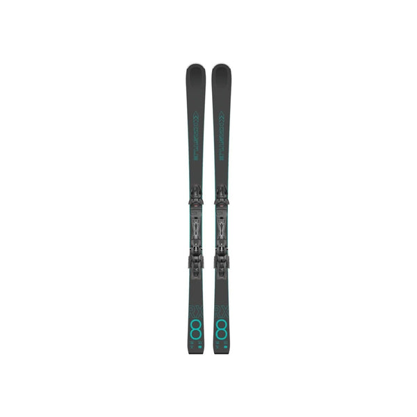 Rossignol Nova 4 dames piste ski's met bindingen - zwart/turquoise all-mountain ski's
