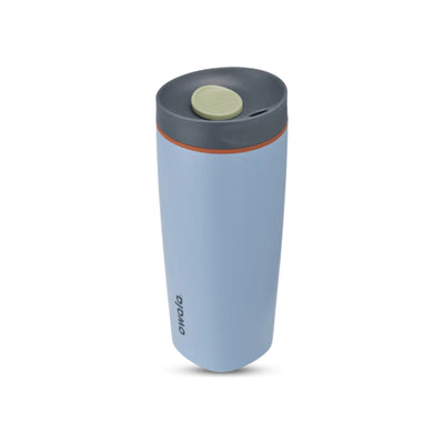 Blauwe geïsoleerde reisbeker met deksel en drukknop - 350ml thermosbeker voor koffie en thee onderweg