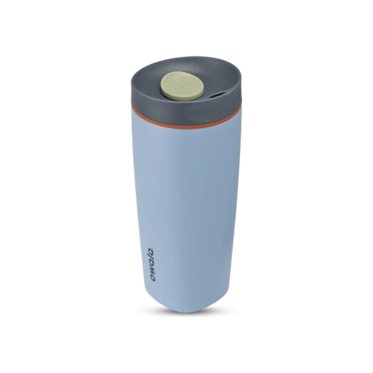 Blauwe geïsoleerde reisbeker met deksel en drukknop - 350ml thermosbeker voor koffie en thee onderweg