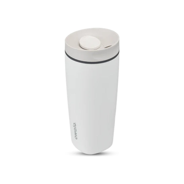Witte thermosbeker met deksel - RVS isolatiebeker voor koffie en thee - Lekvrije drinkbeker