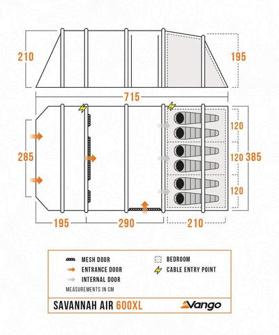 Vango Savannah Air 600XL Package 6 Persoons AirBeam Familietent