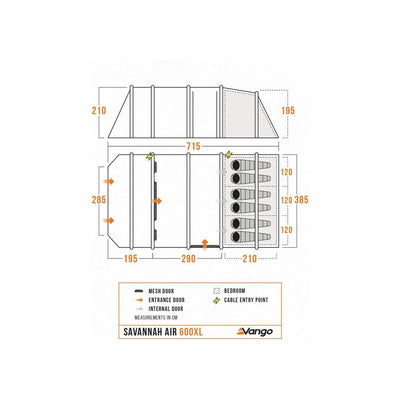 Vango Savannah Air 600XL Package 6 Persoons AirBeam Familietent