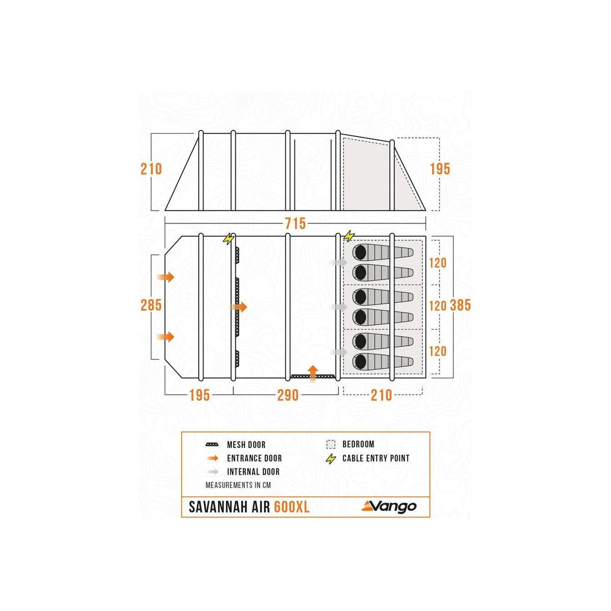 Vango Savannah Air 600XL Package 6 Persoons AirBeam Familietent
