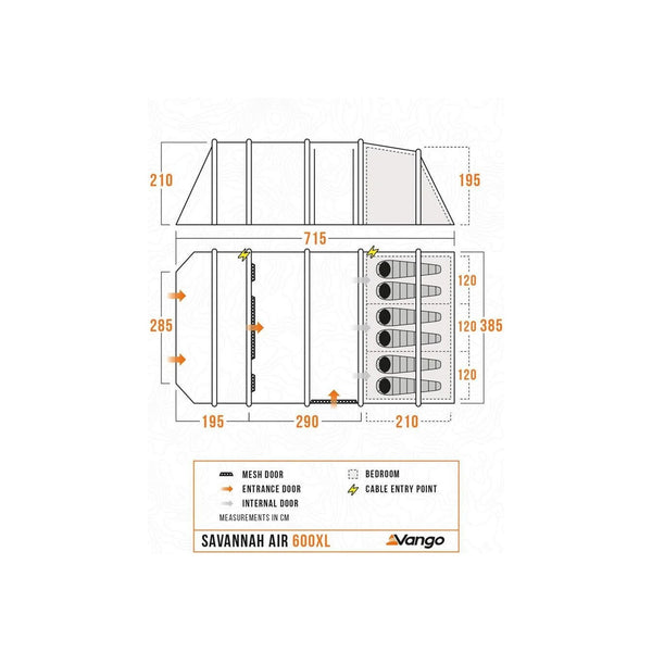 Vango Savannah Air 600XL Package 6 Persoons AirBeam Familietent