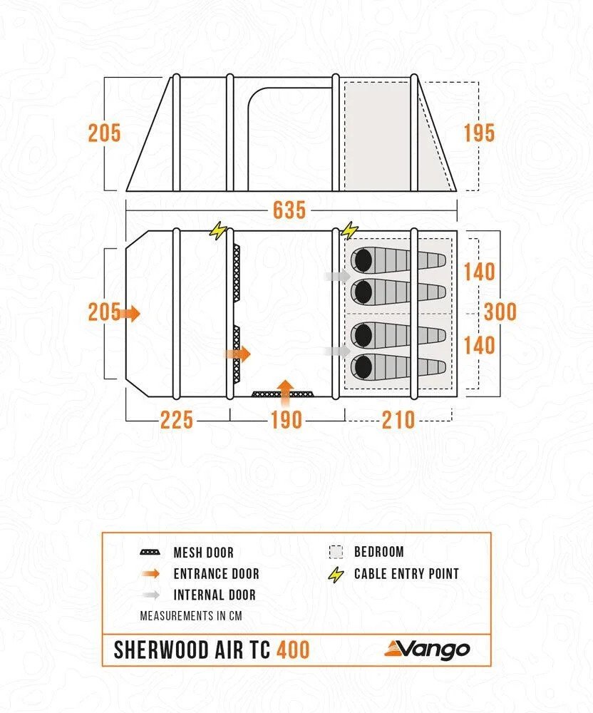 Vango Sherwood Air TC 400 Package 4-Persoons Air Beam Familietent