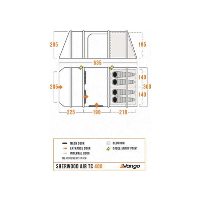 Vango Sherwood Air TC 400 Package 4-Persoons Air Beam Familietent