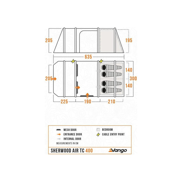 Vango Sherwood Air TC 400 Package 4-Persoons Air Beam Familietent