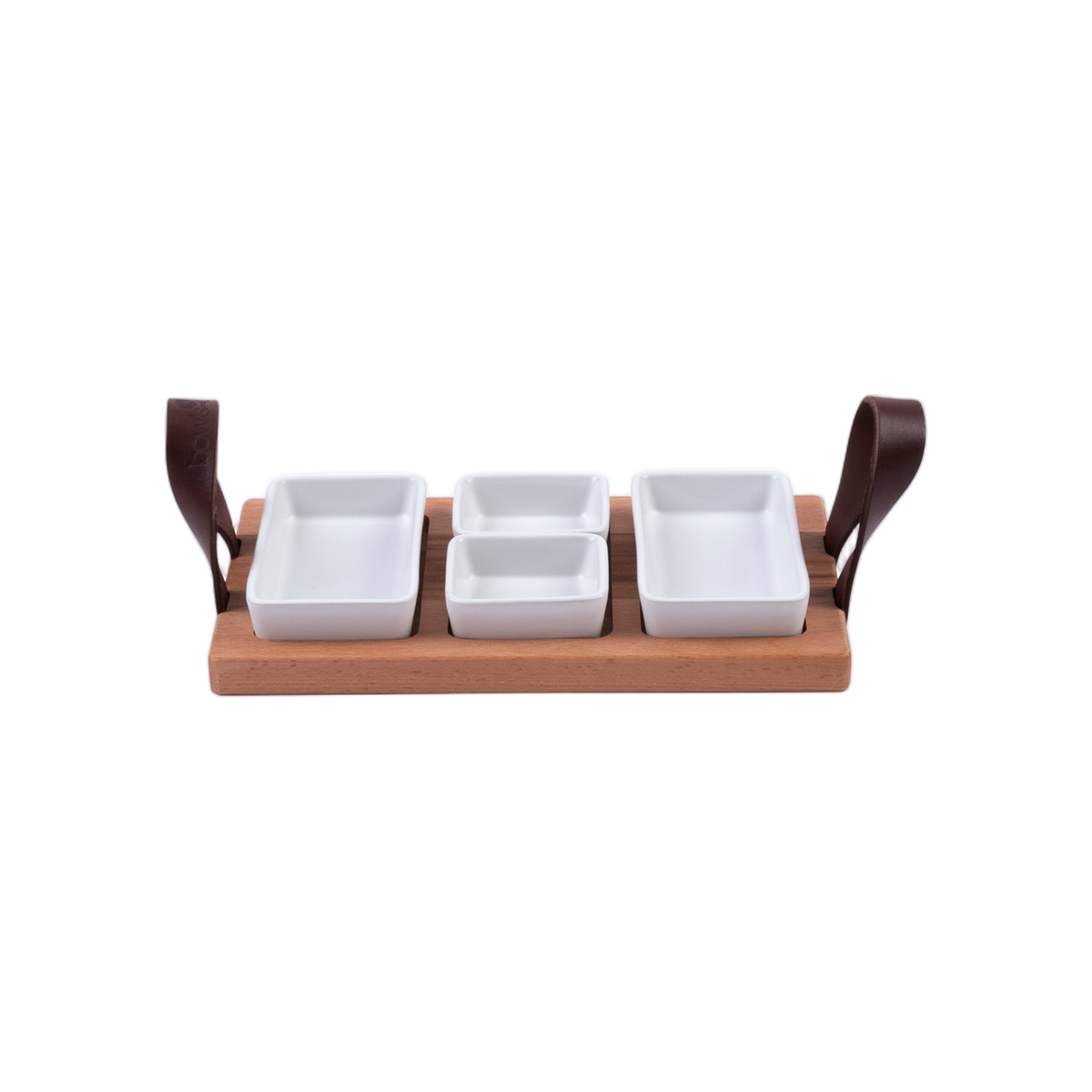 Bowls and Dishes Borreltray 30cm 3-vaks met schaaltjes wit