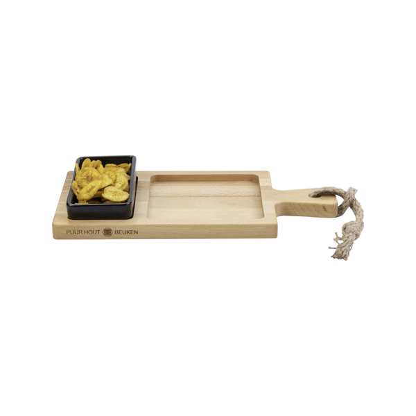 Bowls and Dishes Borrel Foodplank 35cm 2-vaks met 2 Schaaltjes Wit