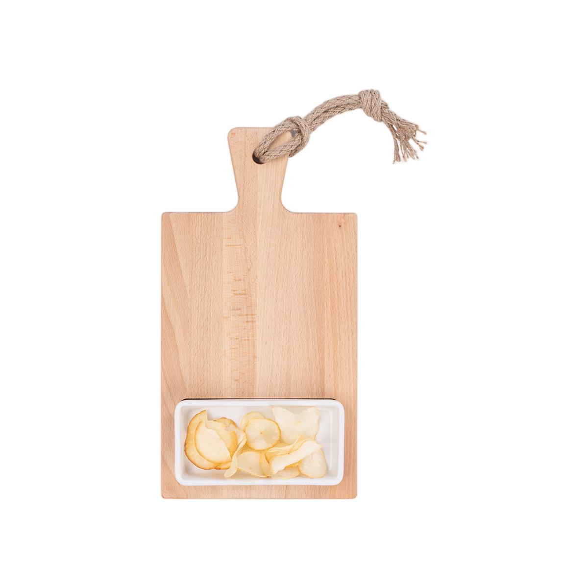 Bowls and Dishes Borrel Foodplank 35cm met Vak en Schaaltje Wit