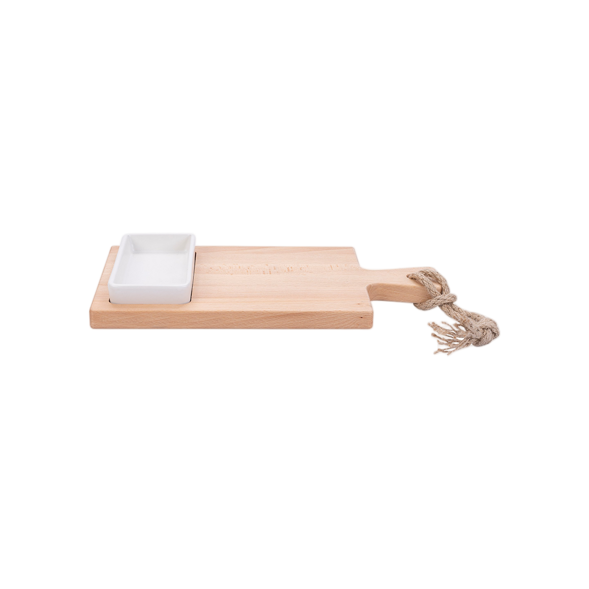 Bowls and Dishes Borrel Foodplank 35cm met Vak en Schaaltje Wit