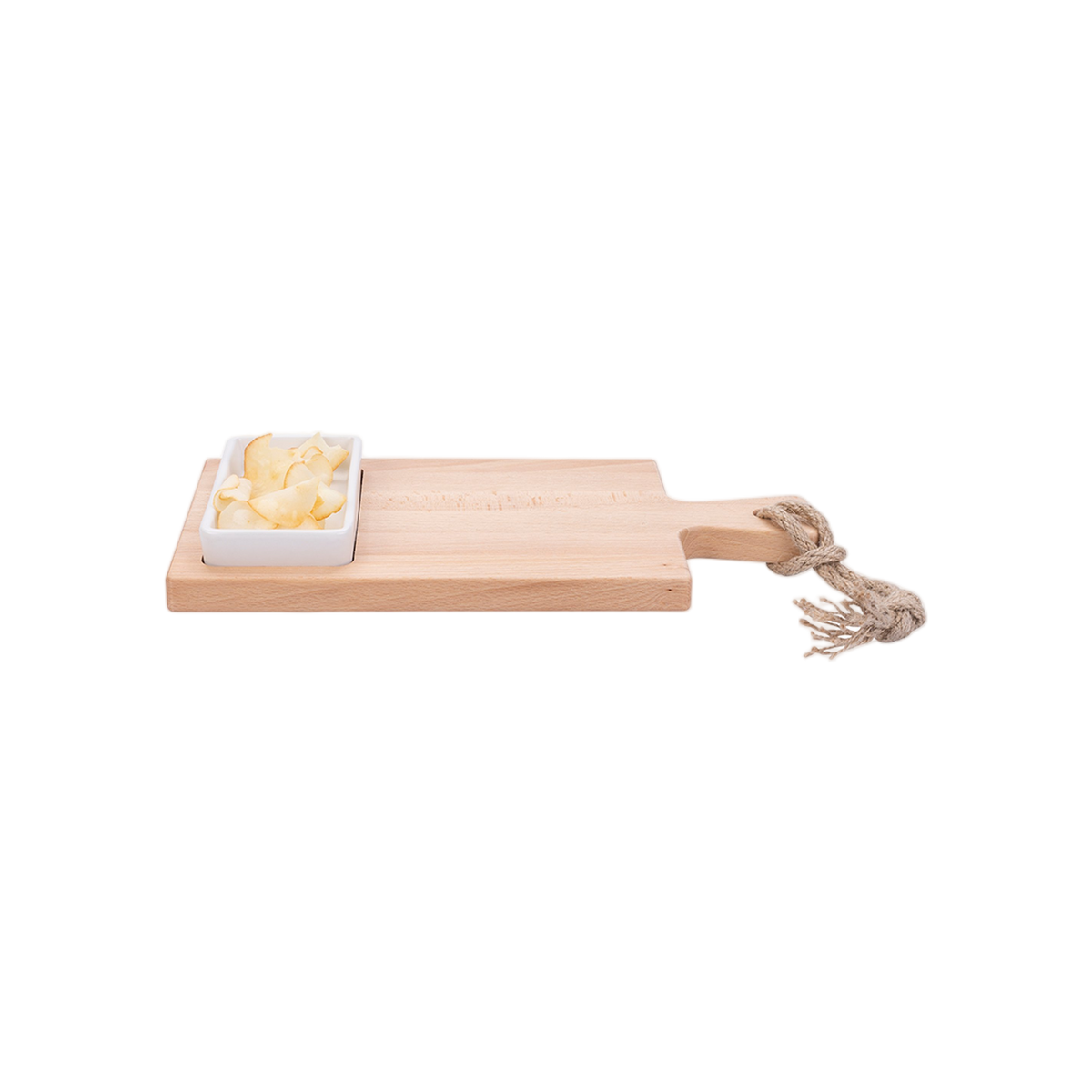 Bowls and Dishes Borrel Foodplank 35cm met Vak en Schaaltje Wit