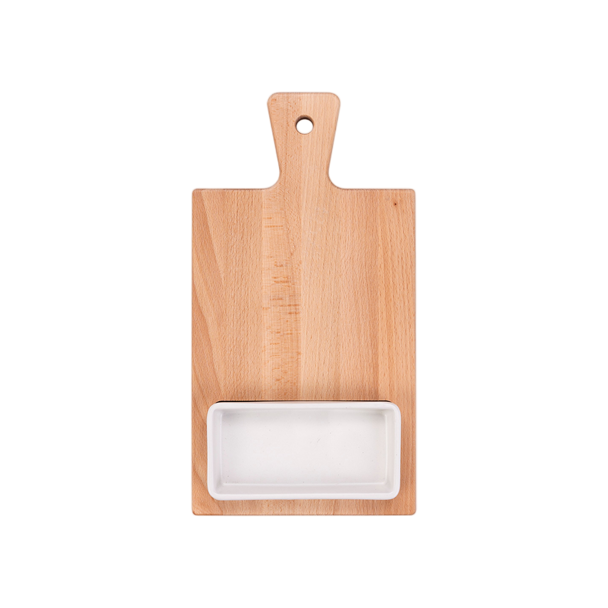 Bowls and Dishes Borrel Foodplank 35cm met Vak en Schaaltje Wit