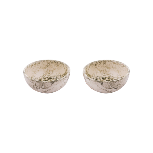 Bowls and Dishes Espuma 2 Groene Schaaltjes 11cm op Houten Plank 46cm