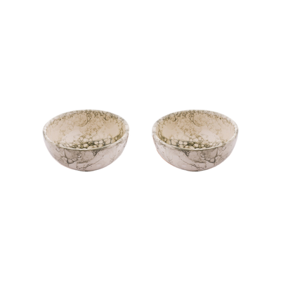 Bowls and Dishes Espuma 2 Groene Schaaltjes 11cm op Houten Plank 46cm