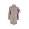 Shakaloha beige dames gebreide wollen vest met capuchon en rits - lang warm winterjack
