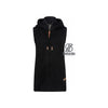 Zwarte mouwloze hoodie vest met rits en capuchon van Maraldia