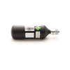 Paintball CO2 cilinder fles 88g met pin valve aansluiting op witte achtergrond