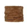 Barts Filippa col sjaal in bruine teddy fleece met logo label - warme col voor dames