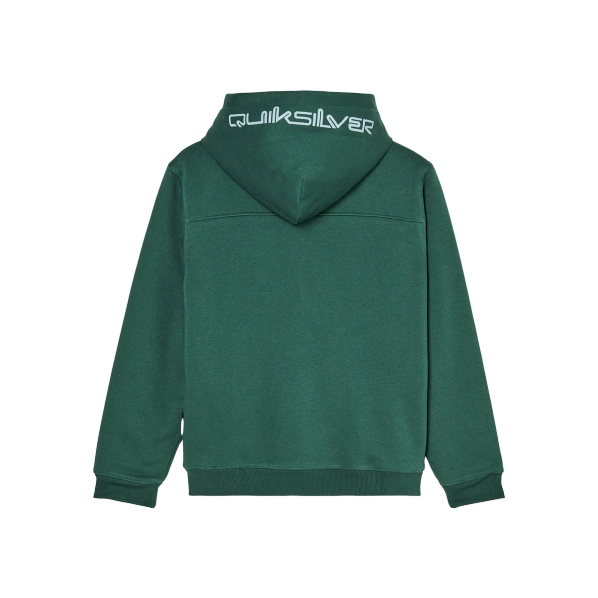 Groene Quiksilver hoodie met capuchon en merklogo, achterkant view - sportieve trui voor heren