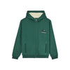 Groene hoodie met rits en fleece voering, kangoeroe zakken en capuchon voor heren en dames