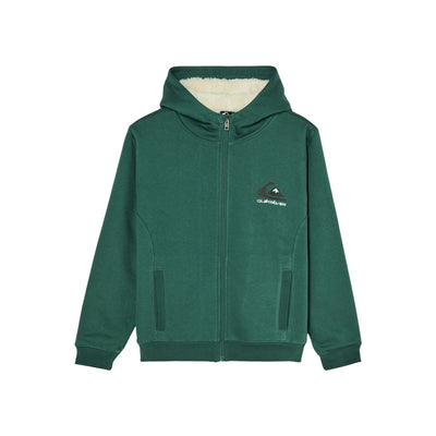Groene hoodie met rits en fleece voering, kangoeroe zakken en capuchon voor heren en dames