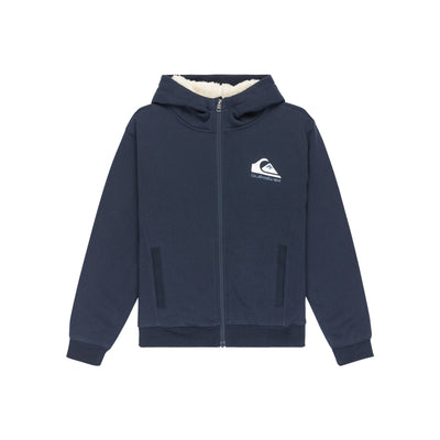 Donkerblauwe Quiksilver hoodie met rits en logo voor jongens