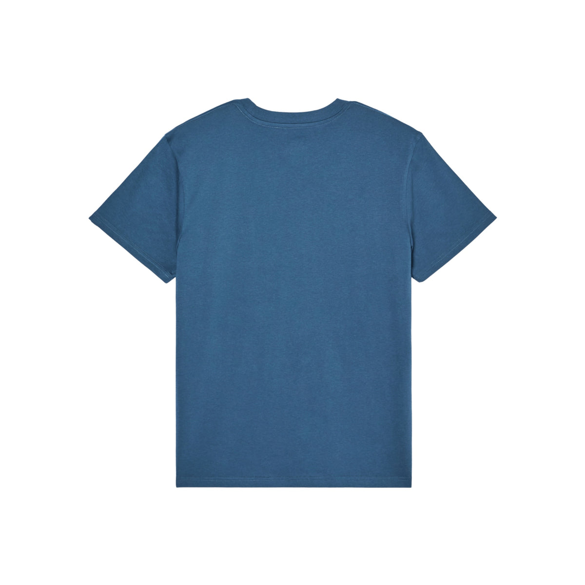 Blauw T-shirt met korte mouwen, achterkant weergegeven, klassiek model katoenen shirt