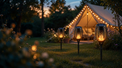 ALPINOX Solar Flame Tuinfakkel Set van 4 LED Tuinverlichting IP65